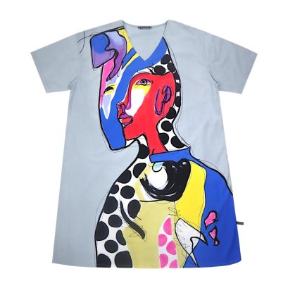 Women Tunic dress - Grey : The Avant-Garde Color Muse