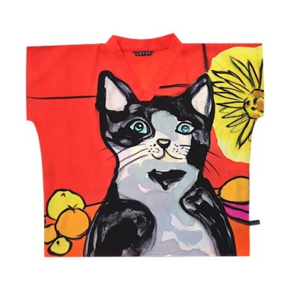 Woman Blouse - Red : Art Class Cat