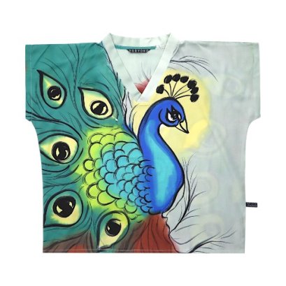 Woman Blouse - Grey : Moonlit Peacock