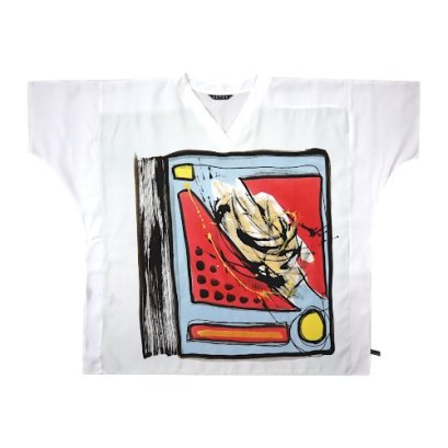 เสื้อตัวหลวมผู้หญิง - สีขาว : ลายพายุสัญญาณ