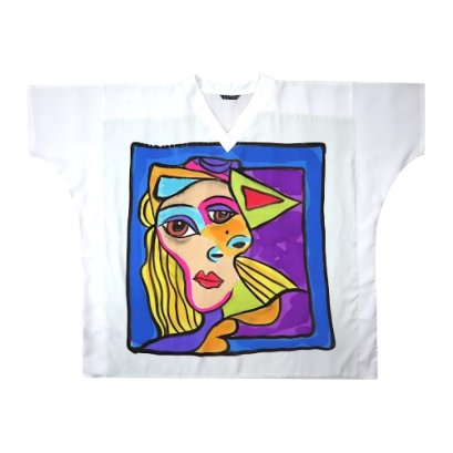 เสื้อตัวหลวมผู้หญิง - สีขาว : ลายตัวเธอในนามธรรม