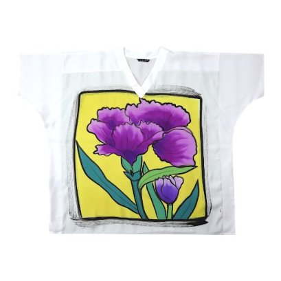 เสื้อตัวหลวมผู้หญิง - สีขาว : ลายแสงเรืองรองของลาเวนเดอร์