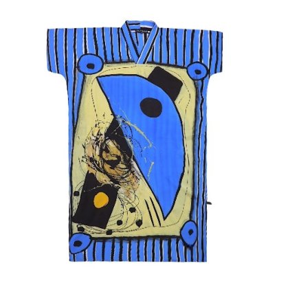 คาฟตันสีน้ำเงิน : ลายศิลปะแอปสแตรคบนพื้นหลังสีน้ำเงิน