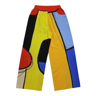 กางเกงลำลองขายาวผู้หญิง - หลากสี : ลายศิลปะหลายรูปทรง