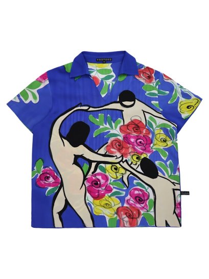 Woman Blouse - Blue : Dance in the Flower Field