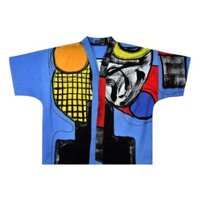 เสื้อคลุมกิโมโน - สีฟ้า : ลายเสียงสะท้อนแห่งศิลป์ยุคใหม่