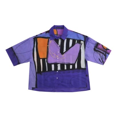 Woman Casual shirts - Purple : Mystic Grid