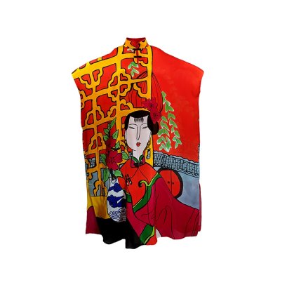 ยอดโยโกะเดรสสีแดง ลายผู้หญิงจีน