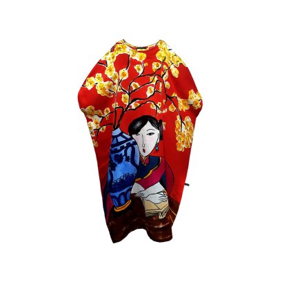 ยอดโยโกะเดรสสีแดง ลายผู้หญิงจีนกับดอกไม้