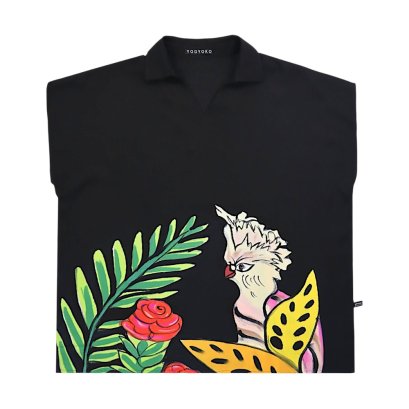 Woman Blouse - Black : Cockatoo’s Midnight Camouflage