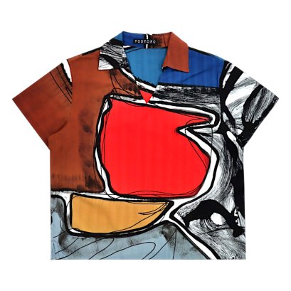 Woman Blouse - Brown : Red Energy in Brown Frame