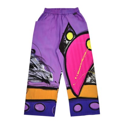 Woman Relax Pants - Purple : Color Rhythm on Purple