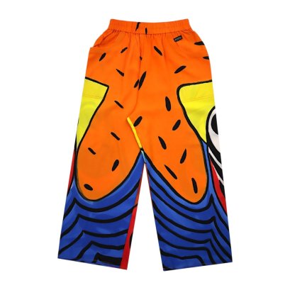 กางเกงลำลองขายาวผู้หญิง - สีส้ม : ลายจังหวะเส้นสายใต้ผืนฟ้าจำลอง