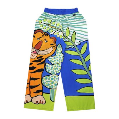 Woman Relax Pants - Blue : The Jolly Tiger under the Canopy