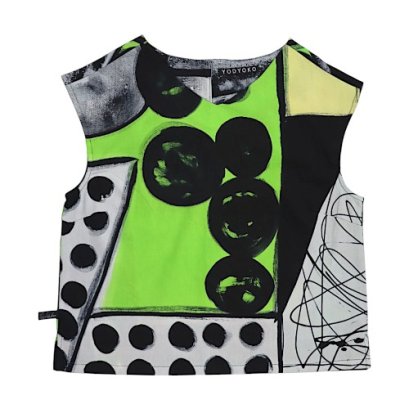 Woman Tank tops - Grey : Abstract black circle