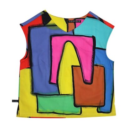 เสื้อกล้ามผู้หญิง - หลากสี : ลายสีเหลี่ยมบล็อคหลากสี