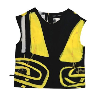 Woman Tank tops - Black : Abstract yellow lines