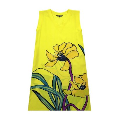 Woman Sleeveless Dress - Yellow : Golden Poppy of Summer