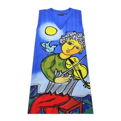 Woman Sleeveless Dress - Blue : Violin of Freedom