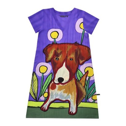 Women Dress - Purple : Dog in a Violet Dreamscape