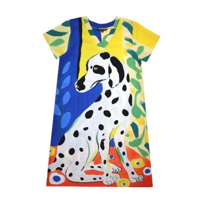 Woman Dress - Yellow : Dalmatian Daydream