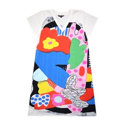 Woman Dress - White : Rhythm in Pieces