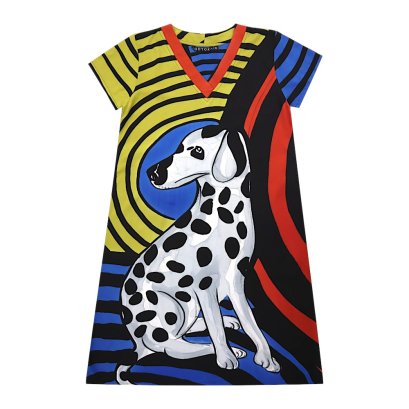 Woman Dress - Multicolor : The Playful Dalmatian Grid