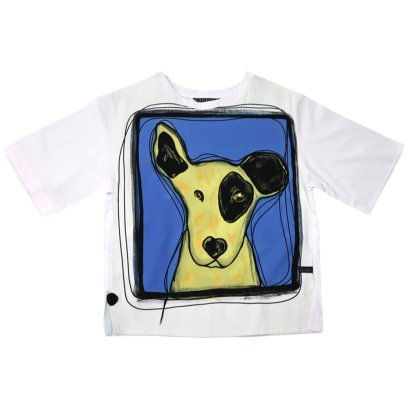 Woman blouse - White : Brave bull terrier dog
