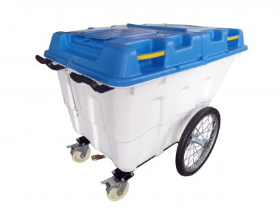 รถเข็นขยะขนาด400ลิตร รถขนขยะแบบยกเทได้ ถังขยะพลาสติก Dumping Cart HORECAT