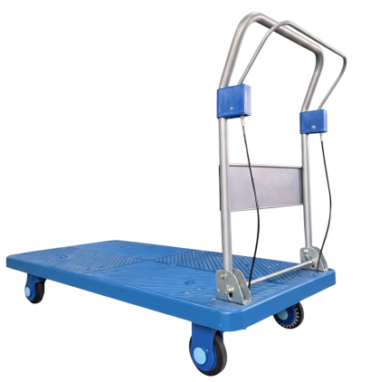 รถเข็นของมีเบรก รถเข็นไฟเบอร์เทค รถเข็นเก็บเสียง รถเข็น4ล้อพับได้ รับน้ำหนัก400-600 กก.รุ่นเบรกมือ Hand Brake