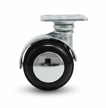 ลูกล้อคู่เฟอร์นิเจอร์2นิ้ว(50มม) ล้อแป้นหมุน ล้อไม่แตก ล้อชุปโครเมี่ยม ล้อโต๊ะ ล้อตู้ ล้อเตียง รับน้ำหนัก 80-120 กก.ตรา ELITE พร้อมส่ง(1ลูก)