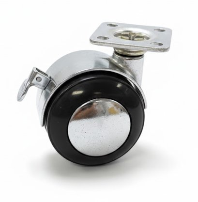 ลูกล้อคู่เฟอร์นิเจอร์2นิ้ว(50มม)ล้อโต๊ะ ล้อตู้ ล้อเตียง ล้อเก้าอี้ ล้อแป้นเบรก ล้อชุบโครเมี่ยม ล้อไม่แตก รับน้ำหนัก80-120กก. ตรา ELITE (1ลูก) พร้อมส่ง