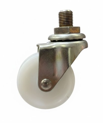 ล้อไนล่อนขาว2นิ้ว(50มม)สกรู1/2" หมุนได้ 360 องศา ตรา SKK (1ชุด4ลูก)