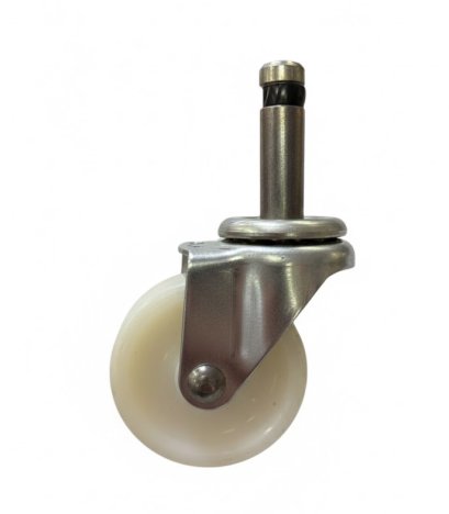 ล้อไนล่อนขาว2นิ้ว(50มม)แกนแกวนล็อก11มม.หมุนได้ 360 องศา ตรา SKK (1ชุด4ลูก)