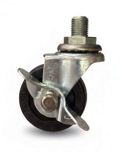 ล้อยางดำสกรุเบรก2นิ้ว(50มม)สกรูเบรก1/2" หมุนได้ 360 องศา ตราSKK-STW-50RS (1ชุด4ลูก)