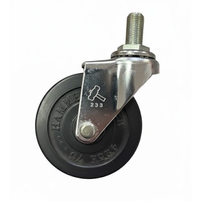 ลูกล้อ3นิ้วยางดำ คุณภาพสูง รับน้ำหนัก 30-70 กก. รุ่น 420A-R ตรา Hammer (1ลูก)