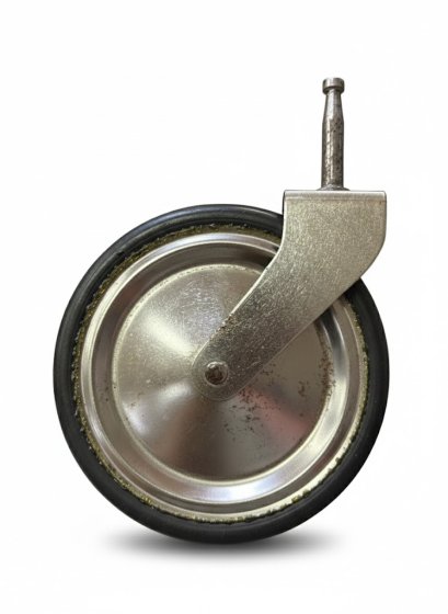 ลูกล้อยาง 4นิ้ว(100มม) แกนเดือย พร้อมพุ๊ก สำหรับรถเข็นบาร์เหล้า เงียบ ลื่น(1ลูก)