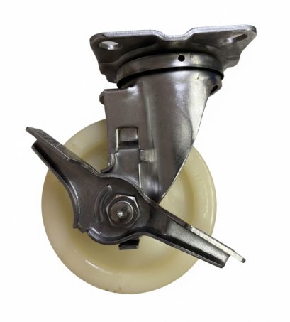 ลูกล้อไนล่อนแป้นเบรก คุณภาพสูง รับน้ำหนัก140-210กก. รุ่น NPSB-SU-125N ตรา NSG