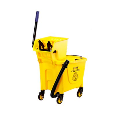 ถังบีบผ้าม็อบถูพื้น34ลิตรพร้อมที่ปล่อยน้ำเสีย ถังม็อบ ถังถูพื้น ถังม็อปติดล้อ ถังทำความสะอาด Duluxe Mop Wringer HORECAT 54835