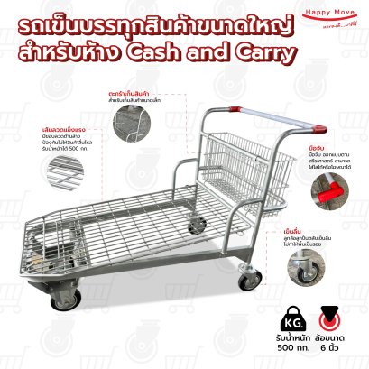 รถเข็นบรรทุกขนาดใหญ่ Cash and carry (เหมือนห้าง Makro) Happy Move