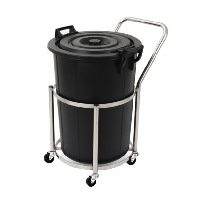 รถเข็นถังโครงสแตนเลส รถเข็นขยะ รถเข็นสแตนเลสพร้อมถังน้ำ รถเข็นน้ำ Backet Trolley Happy Move