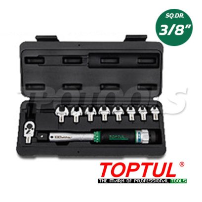 GAAI1001 ชุดประแจปอนด์เปลี่ยนหัวได้(ปากตาย) SQ.3/8" 10 ตัวชุด 3/8" SQ.DRIVE HEAD-INTERCHANGEABLE SPANNER TORQUE WRENCH SET 10PCS/SET