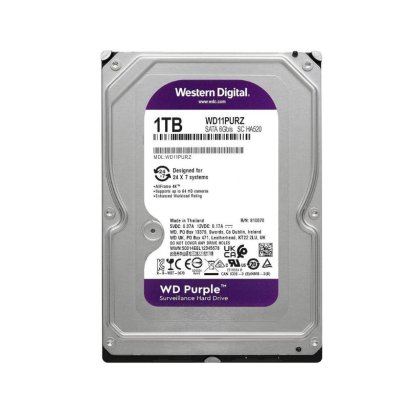 WD Purple HDD 1TB SATA3 64MB 3.5" รุ่น WD10PURZ ฮาร์ดดิสก์สำหรับกล้องวงจรปิด DVR/NVR ทำงาน 24/7