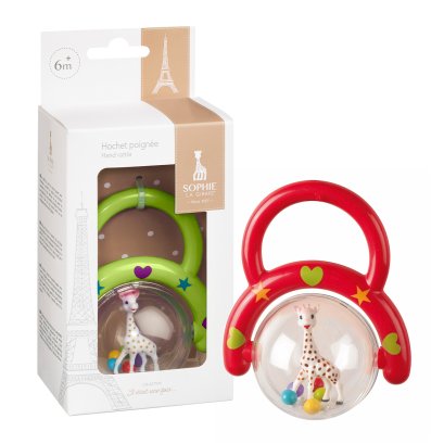 ของเล่นห่วงเขย่าโซฟีมีที่จับ Handle rattle