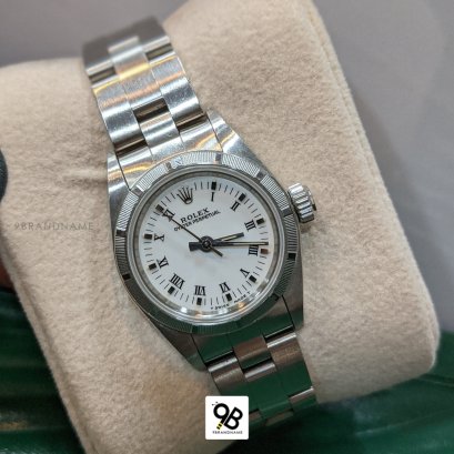 Used Rolex Oyster Perpetual Steel หลักขีด+โรมัน10ข้อ หน้าขาว