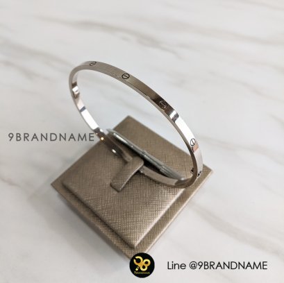 C​ARTIER Cartier Love bracalet 18k White Gold 3.65มม. วงใหญ่