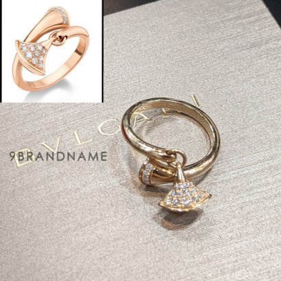 Used ​- Bvlgari Diva ring pinkgold&diamond Pink Gold diamond แหวนทีจี้เพชรห้อย ปี2018