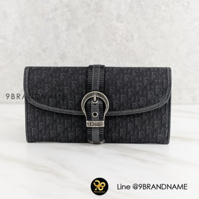 Christian Dior Long Wallet in Black Signature Canvas