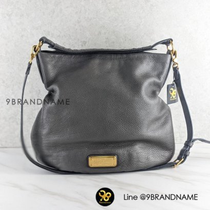 Marc Jacob  Classic Q Natasha Leather Crossbody Bag Purse India Ink Blue  สีเทาหนังแท้Used