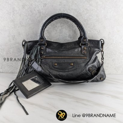 Balenciaga The First Leather 2Way Bag Hand Bag Black 103208